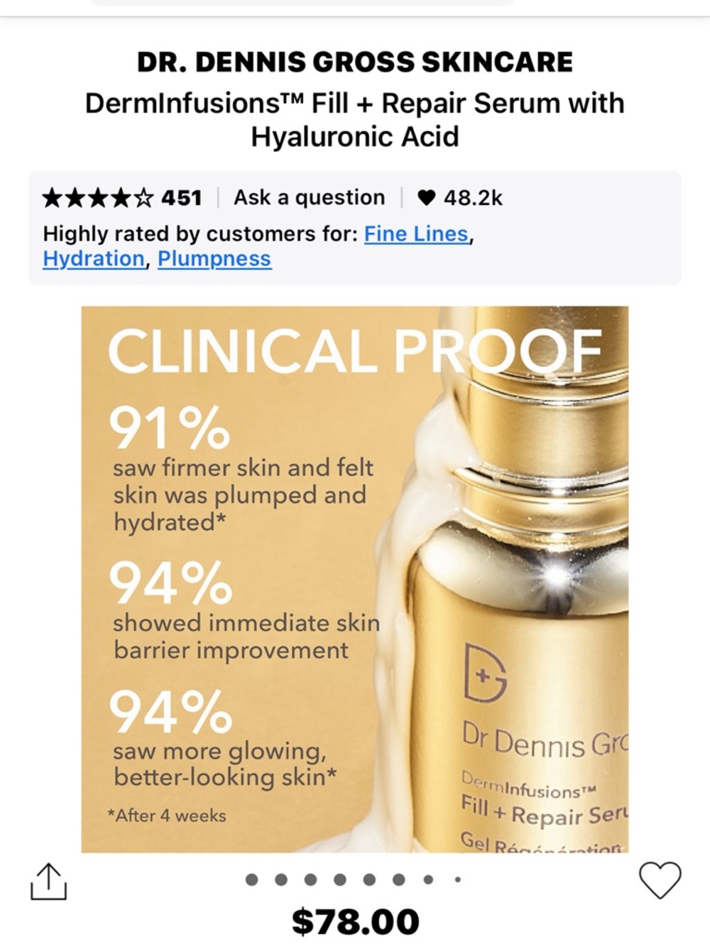 Dr. Dennis Gross Gold Hydrating Fill + Repair Serum - Picture 4 of 10